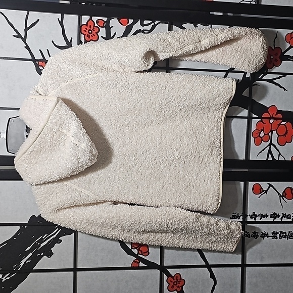 Obermeyer‎ Cream Sherpa Crop Hoodie Jacket Size Medium - Picture 4 of 6